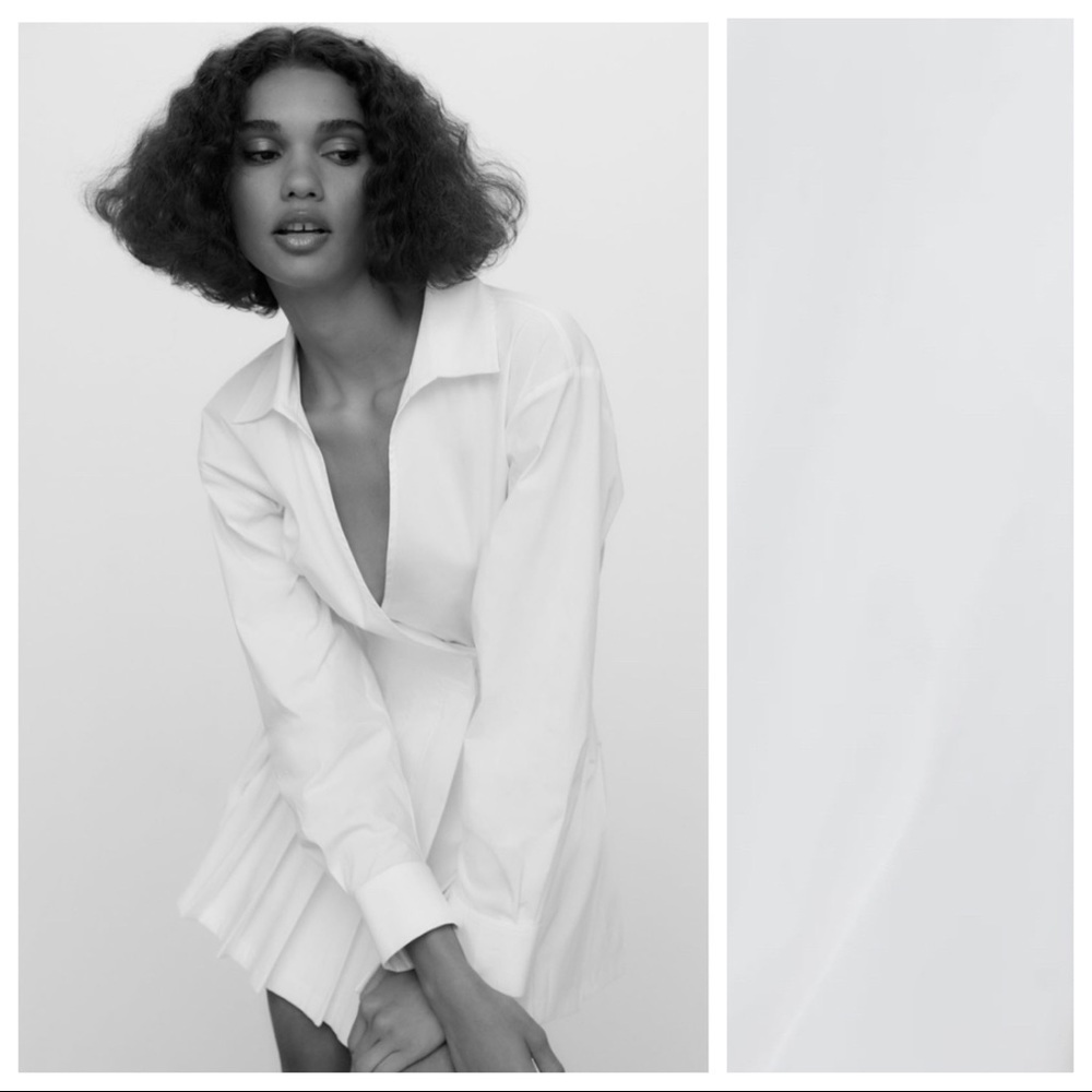 NWT. Zara White Poplin Jumpsuit Dress. Size S. - Picture 5 of 10